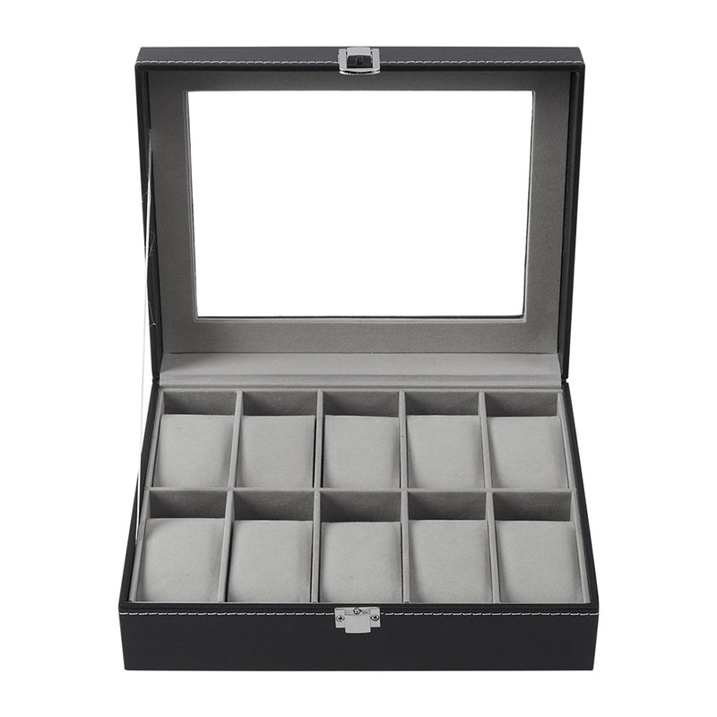 Sheonly High quality Faux Leather Watch Case with 10 Slots