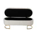 Livingandhome Soft Upholstered Footrest with Storage