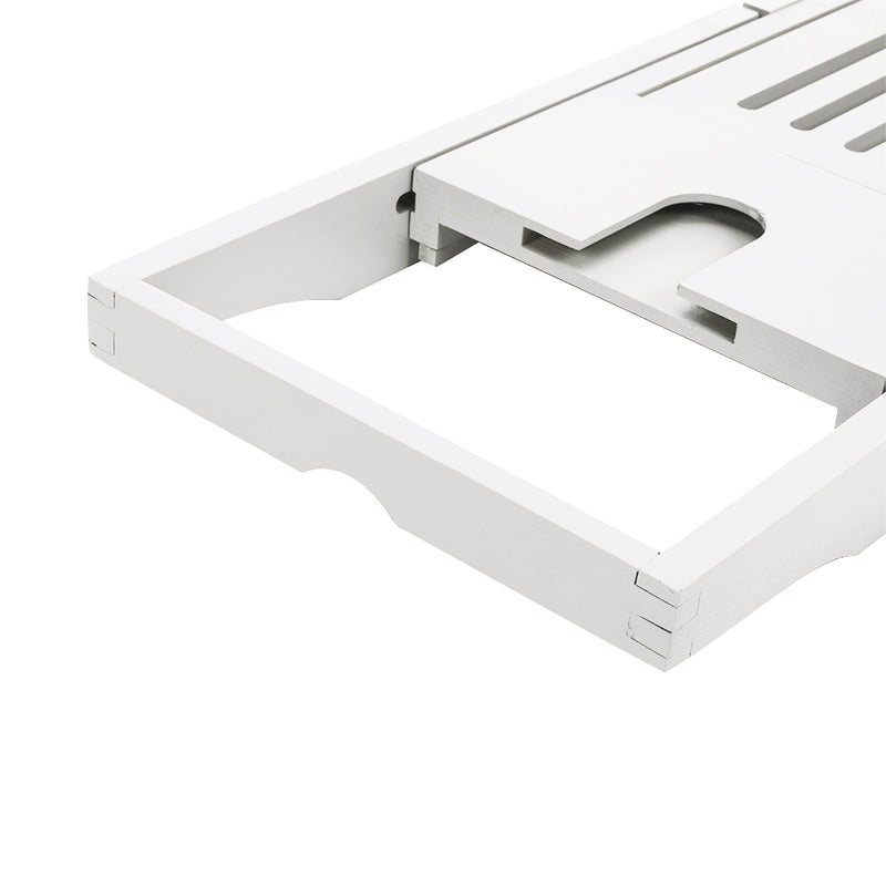 Lifeideas Rustic Expandable Bamboo Wooden Bathtub Caddy Tray