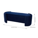 Livingandhome Blue Upholstered Storage Seat Bench
