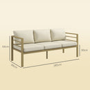 Outsunny Garden Bench with Cushions, Outdoor Furniture, Cream White