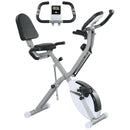 SPORTNOW Folding Exercise Bike with Arm Bands and Hand Pulse Sensor
