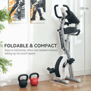 SPORTNOW Folding Exercise Bike with Arm Bands and Hand Pulse Sensor