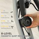 SPORTNOW Folding Exercise Bike with Arm Bands and Hand Pulse Sensor