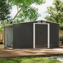 Breeins Metal Utility Shed with Firewood Rack