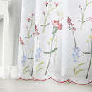 Spring Embroidered Lined Voile Pencil Pleat Taped Top Curtains