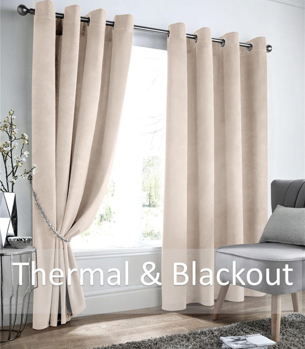 Plain Velvet Ring Top Blackout Curtains