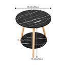 Livingandhome Marble Effect Round Side Table
