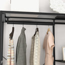 HOMCOM Coat Rack Stand With Hanging Rail And Storage Shelves For Hallway Black