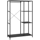 HOMCOM Coat Rack Stand With Hanging Rail And Storage Shelves For Hallway Black