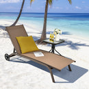 Adjustable Chaise Lounge with Smooth Wheels and Quick-drying Fabric