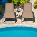 Adjustable Chaise Lounge with Smooth Wheels and Quick-drying Fabric