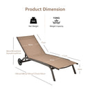 Adjustable Chaise Lounge with Smooth Wheels and Quick-drying Fabric