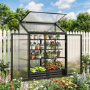 Outsunny Polycarbonate Greenhouse with Door, Aluminium Walk-in Greenhouse