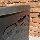 335 Litre Black Rattan Effect Garden Storage Box With Sit On Lid