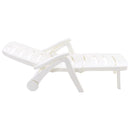 Breeins Outdoor Plastic Foldable Garden Poolside Lounger Recliner with Wheels