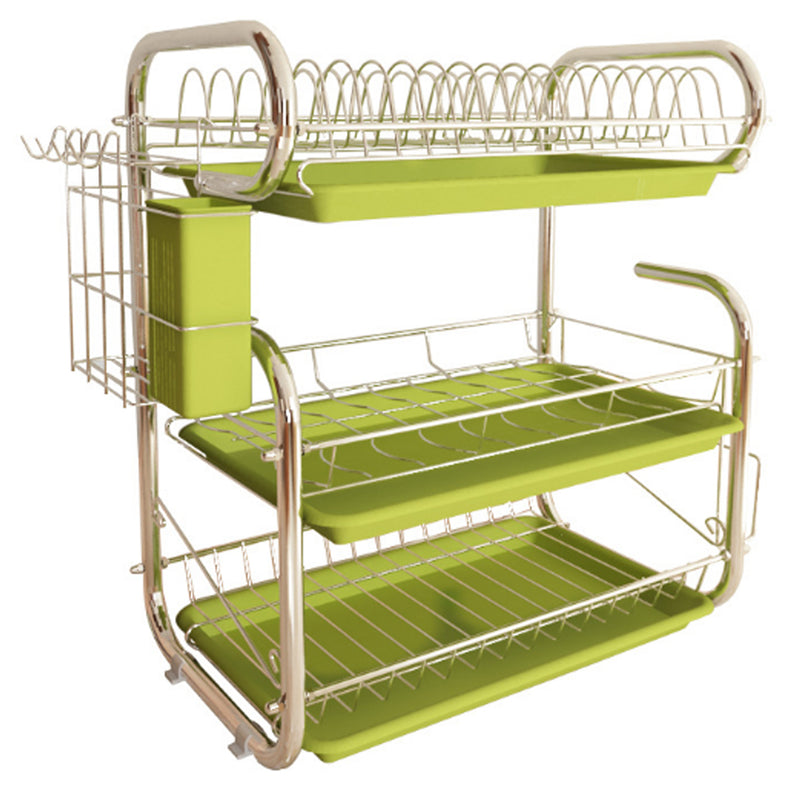 Livingandhome 3-Tier Dish Drainer Rack with Drip Tray & Cutting Board Holder