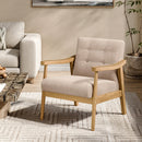 Livingandhome Modern Upholstered Armchair with Wooden Frame