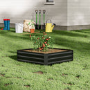 Garden Sanctuary Galvanized Steel Square Raised Garden Bed Planter Box