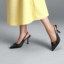 Slingback Pointed Closed Toe Heels Pumps Sandals