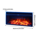 34inch Electric Fireplace with White Wooden Mantel