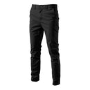 Black Cotton Twill Straight Leg Trousers