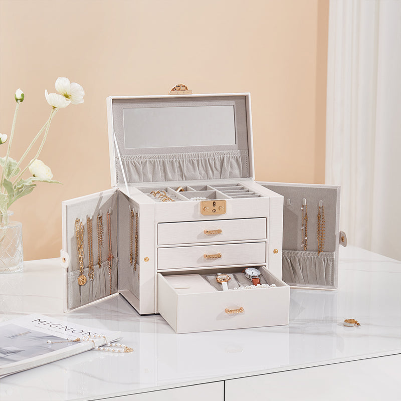 Sheonly Velvet Lined Jewellery Storage Box with Lock