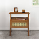 Livingandhome Wooden Nightstand Storage Cabinet with Shelf