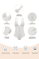 Lace Tummy Control Body Shaper Bodysuit with Adjustable Straps