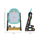 Livingandhome Double-Sided Adjustable Drawing Magnetic Easel with Board Games