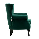 Livingandhome Velvet Channel-Tufted Armchair