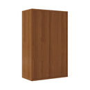 Livingandhome Wooden Bookcase Storage Cabinet with Doors and Open Shelf