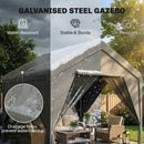 Outsunny 3 X 3 M Outdoor Patio Gazebo With Netting And Curtains, Dark Grey