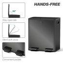 HOMCOM 2 X 20L Dual Kitchen Bin Pedal Bin For Recycling And Waste