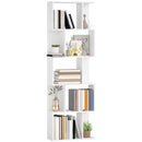 HOMCOM 5-tier Display Shelving Storage Bookcase S Shape Bookshelf, White