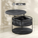 HOMCOM Lift Top Coffee Table, Round Coffee Table With Hidden Storage