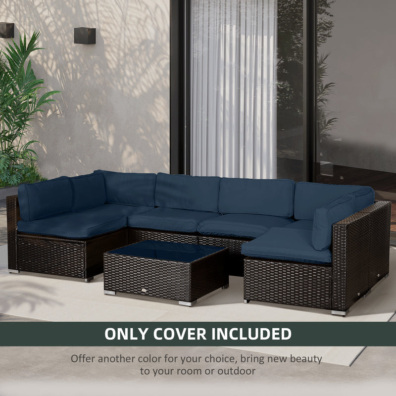 Outsunny Garden Rattan Sofa Set Polyester Cover Replacement No Cushion