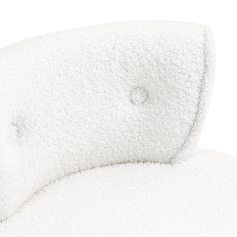 Livingandhome Teddy Fleece Dressing Table Stool with Iron Legs