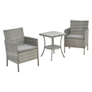 Breeins 3-Piece PE Rattan Wicker Garden Furniture Bistro Set