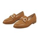 Casual Closed Toe Slip-on Horsebit PU Loafer - Tan