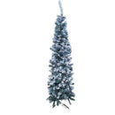 5.5ft (1.7m) Premier Snow Flocked Spruce Pine Slim Christmas Tree in Green