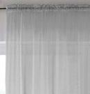 Sheer Silver Plain Woven Voile Slot Top Curtain Panel Pair