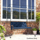 Outsunny 2 Seater Bench Pad, Chair Cushion with Back and Ties, Dark Blue