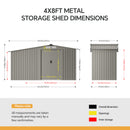 Breeins 4x8FT Metal Garden Storage Shed With Log Storage