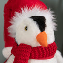 22cm Soft Cuddly Puppa Penguin Christmas Decoration with Santa Hat