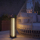 Outsunny Garden Rattan Lamp, 68 cm Solar Rattan Floor Lamp with Auto On/Off