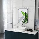 HOMCOM Rectangle Mirror, Wall Mirror with Steel Frame for Bathroom, Black