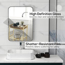 HOMCOM Rectangle Mirror, Wall Mirror with Steel Frame for Bathroom, Black