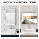 HOMCOM Rectangle Mirror, Wall Mirror with Steel Frame for Bathroom, Black