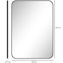 HOMCOM Rectangle Mirror, Wall Mirror with Steel Frame for Bathroom, Black